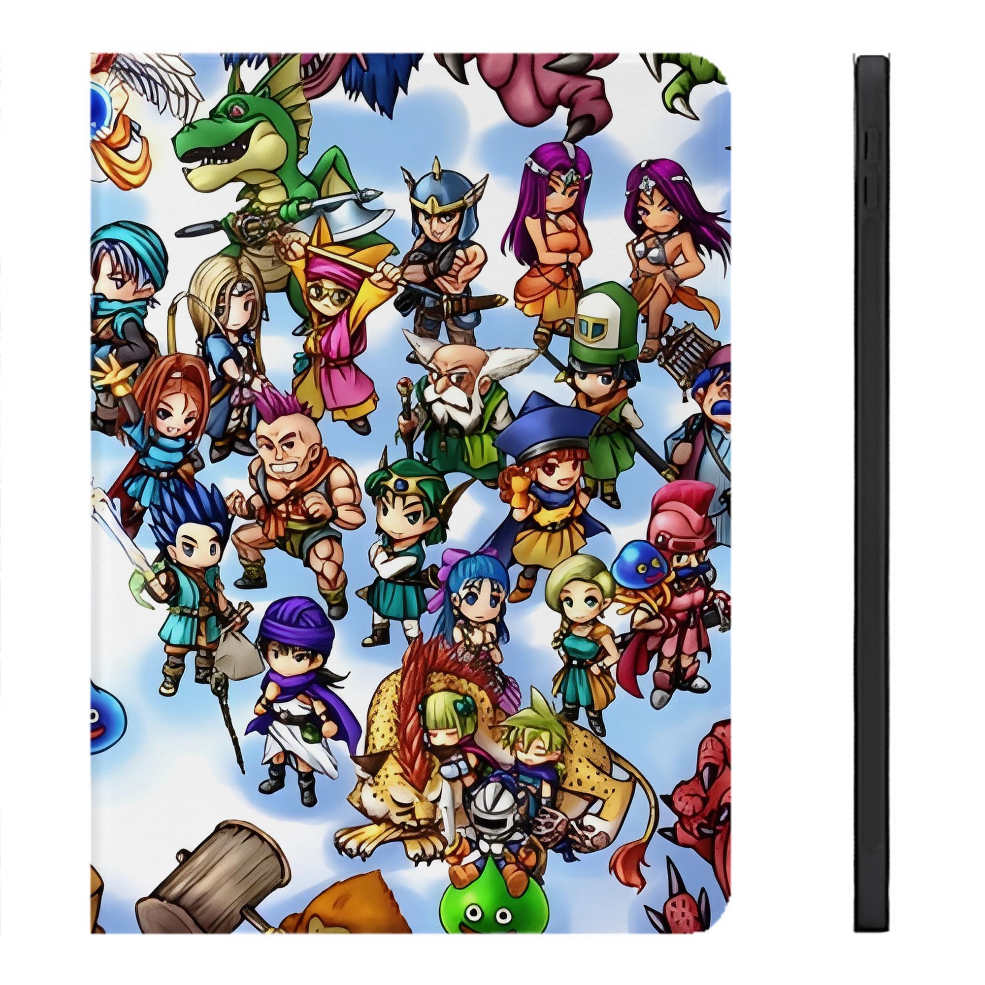 （画像用） ドラゴンクエスト Doragon Kuesuto Dragon Quest IPadケース ペンホルダー付き ブックスタイルデザイン